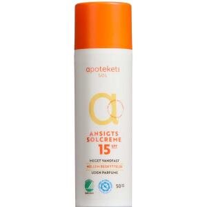 Apotekets Ansigtssolcreme SPF 15, 50 ml (Udløb: 09/2025)